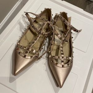 VALENTINO GARAVANI Rockstud Caged Ballet Flats